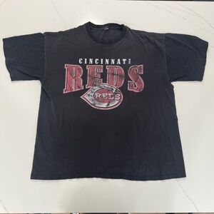 Vintage 1996 faded smoked out black Cincinnati Reds Tshirt